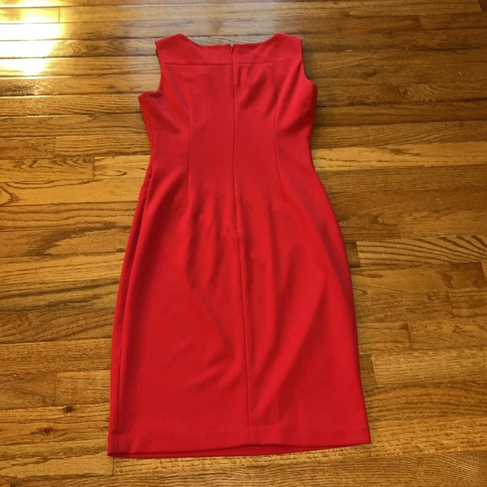 Calvin Klein Red Starburst Sleeveless Dress - Picture 7 of 8